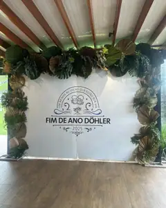 Painel da confraternização de fim de ano da empresa Döhler, atendida pelo buffet
